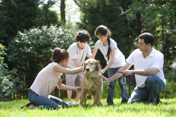 Family with dog