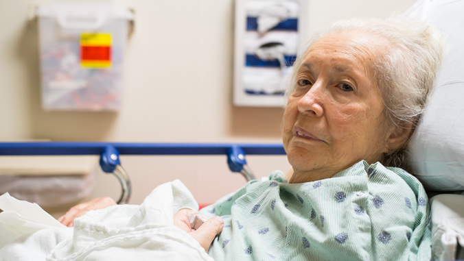 Older woman in hospital